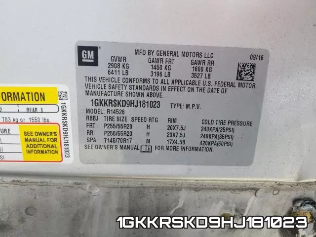1GKKRSKD9HJ181023 фото 2