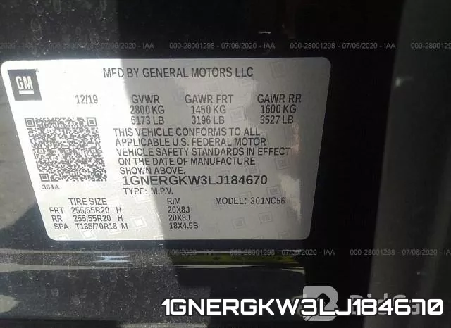 1GNERGKW3LJ184670 фото 10