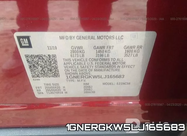 1GNERGKW5LJ165683 фото 10