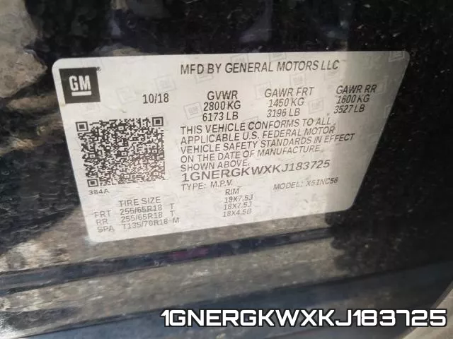 1GNERGKWXKJ183725 фото 2