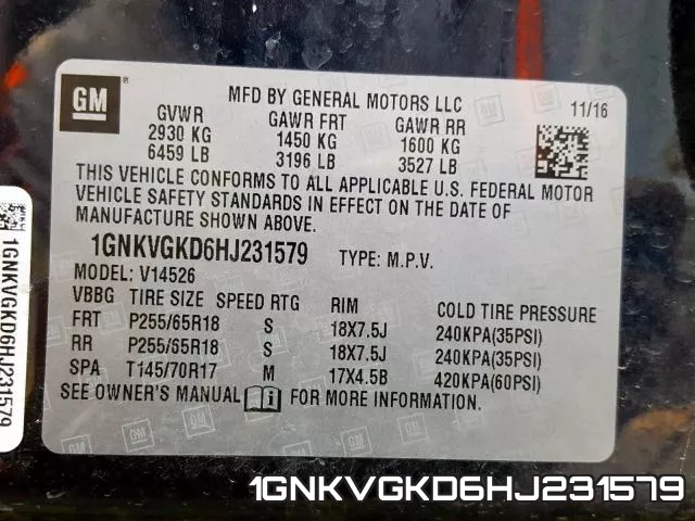 1GNKVGKD6HJ231579 фото 2
