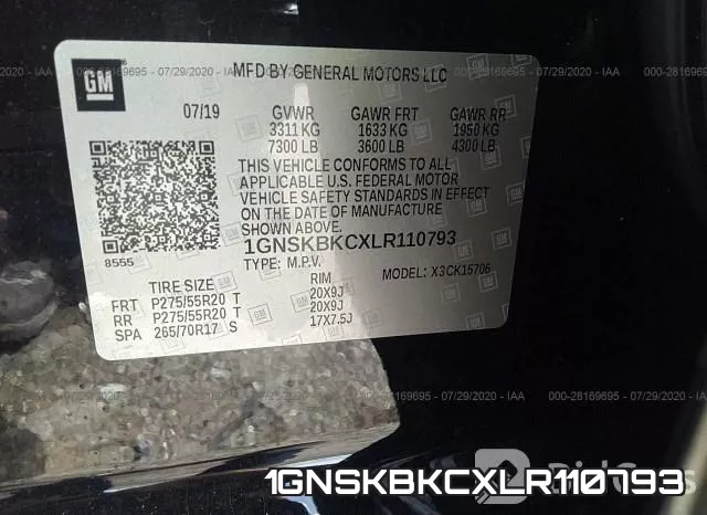 1GNSKBKCXLR110793 фото 10