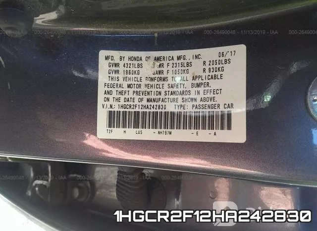 1HGCR2F12HA242830 фото 10