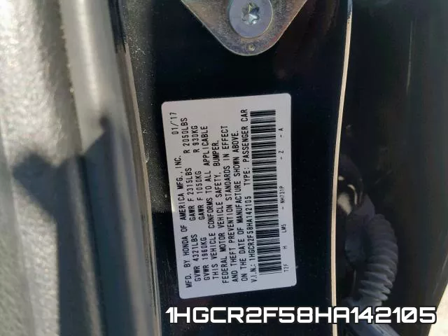 1HGCR2F58HA142105 фото 2