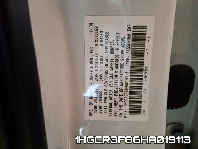 1HGCR3F86HA019113 фото 2
