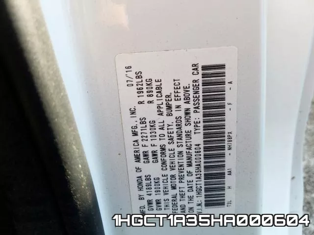 1HGCT1A35HA000604 фото 2