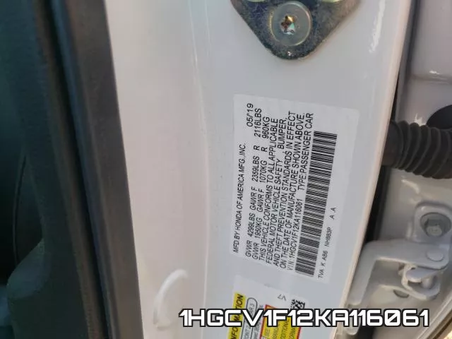1HGCV1F12KA116061 фото 2