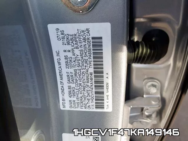 1HGCV1F47KA149146 фото 2