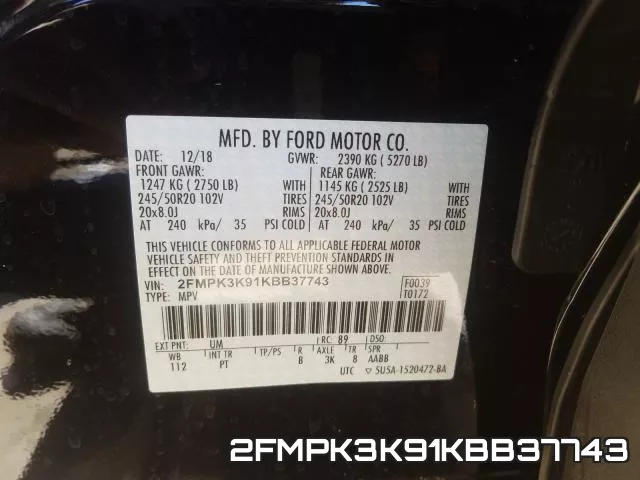 2FMPK3K91KBB37743 фото 2