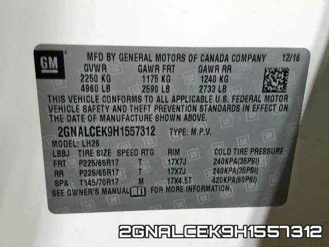 2GNALCEK9H1557312 фото 2