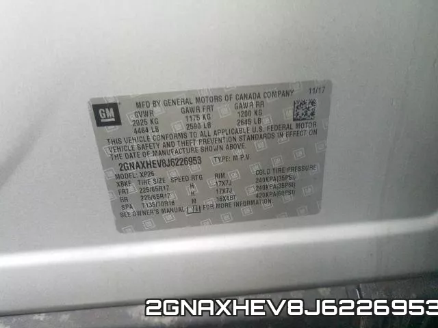 2GNAXHEV8J6226953 фото 2