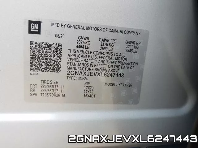 2GNAXJEVXL6247443 фото 2