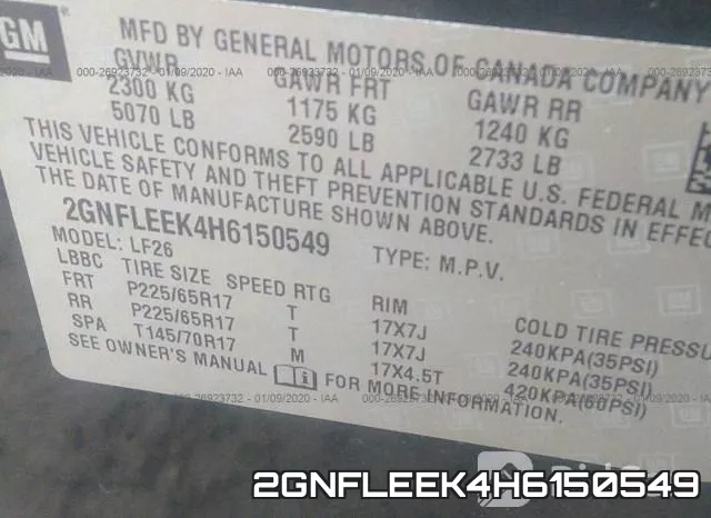 2GNFLEEK4H6150549 фото 10
