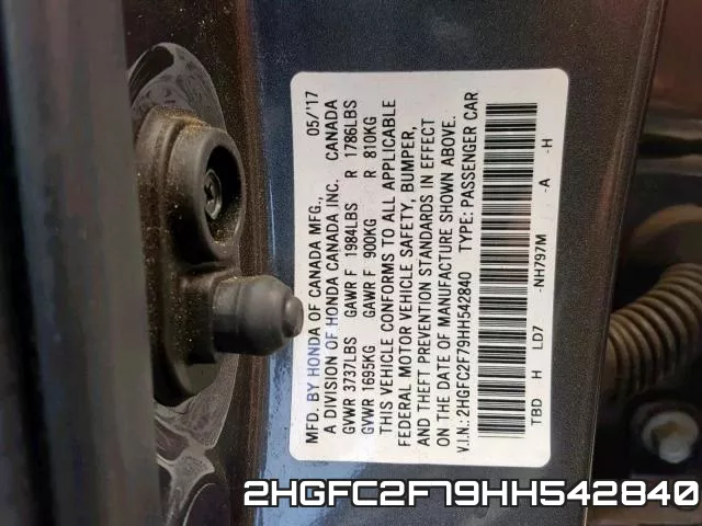 2HGFC2F79HH542840 фото 2