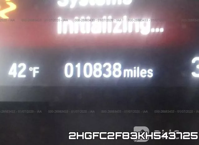 2HGFC2F83KH543725 фото 8