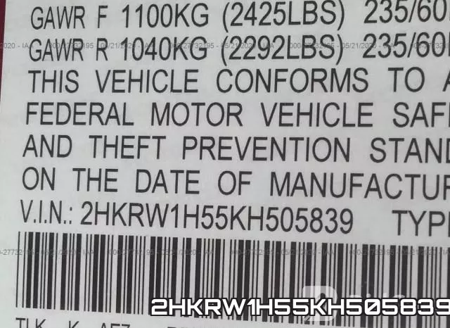 2HKRW1H55KH505839 фото 10