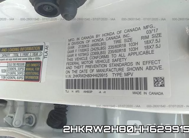 2HKRW2H80HH629915 фото 10