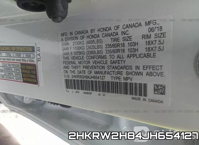 2HKRW2H84JH654127 фото 10