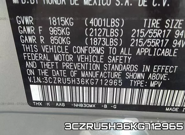 3CZRU5H36KG712965 фото 10