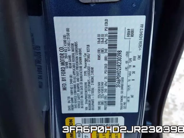 3FA6P0HD2JR230398 фото 2