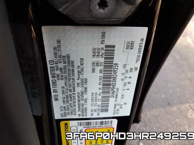 3FA6P0HD3HR249259 фото 2