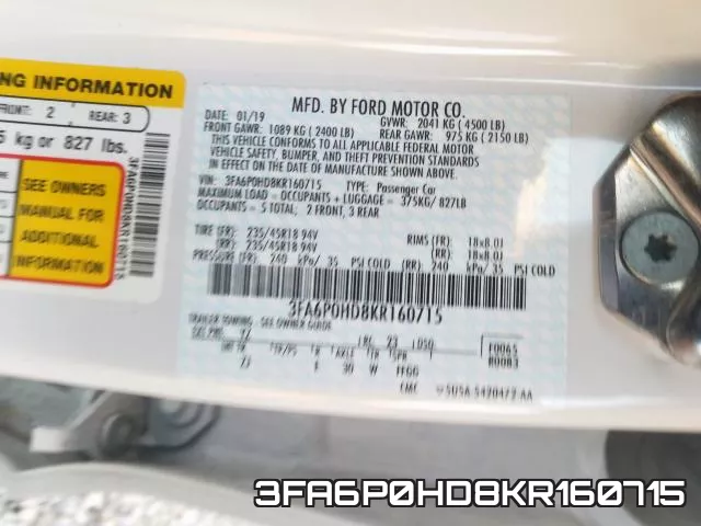 3FA6P0HD8KR160715 фото 2