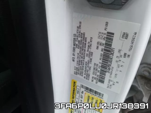 3FA6P0LU0JR138391 фото 2