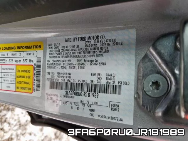 3FA6P0RU0JR181989 фото 2