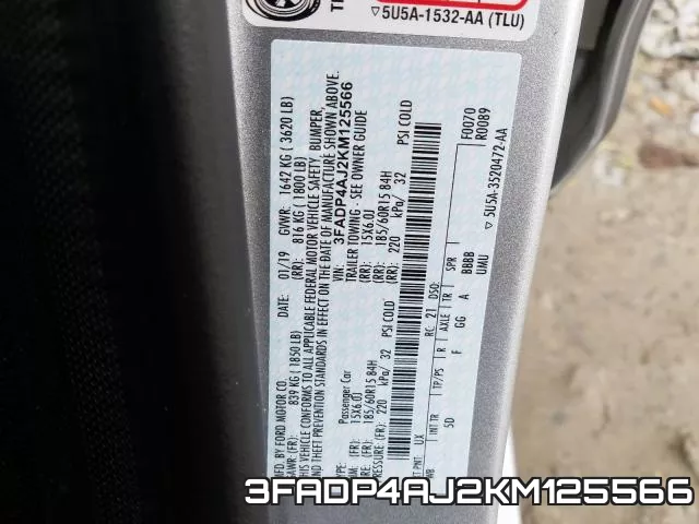 3FADP4AJ2KM125566 фото 2