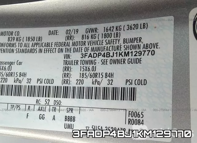 3FADP4BJ1KM129770 фото 10