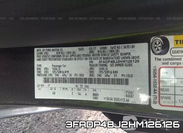 3FADP4BJ2HM126126 фото 10