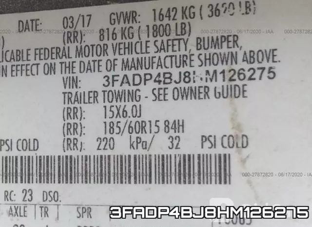3FADP4BJ8HM126275 фото 10