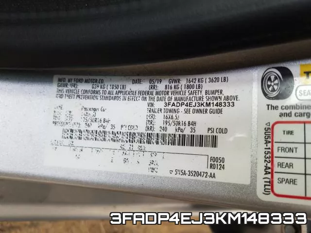 3FADP4EJ3KM148333 фото 2