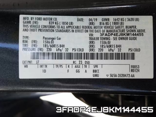 3FADP4EJ8KM144455 фото 2