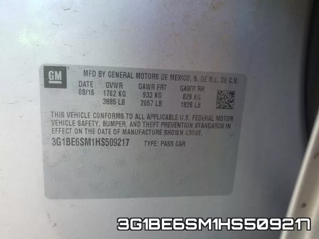 3G1BE6SM1HS509217 фото 2