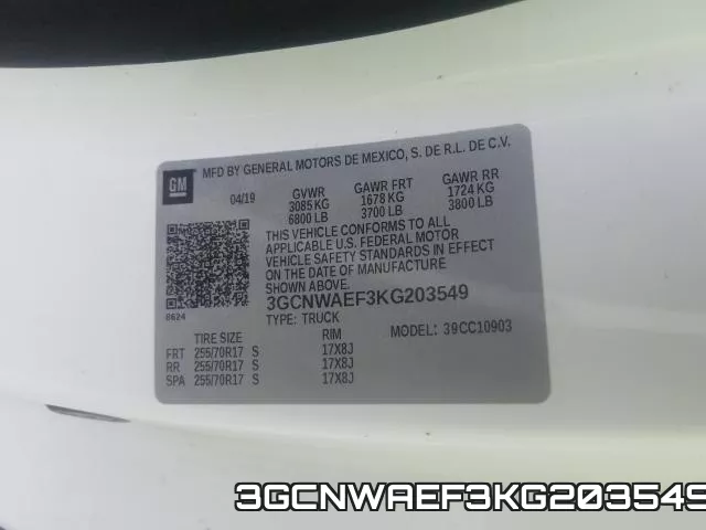 3GCNWAEF3KG203549 фото 2