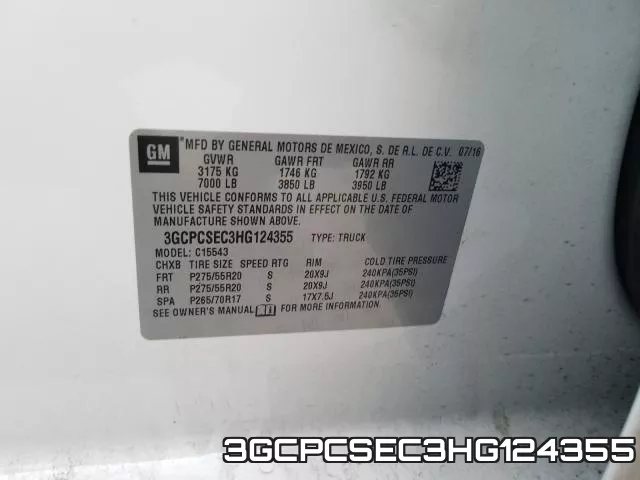 3GCPCSEC3HG124355 фото 2