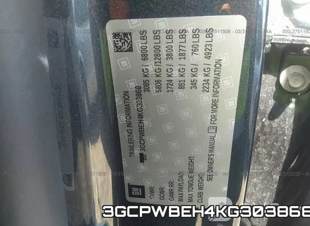 3GCPWBEH4KG303868 фото 10