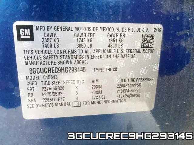 3GCUCREC9HG293145 фото 2