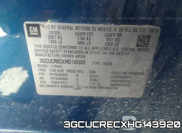 3GCUCRECXHG143920 фото 10