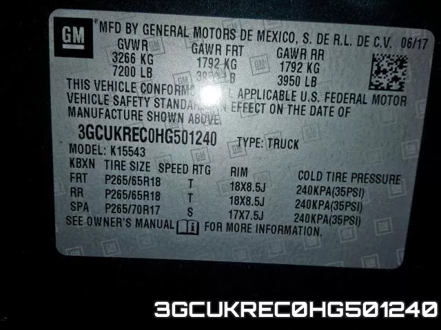 3GCUKREC0HG501240 фото 2