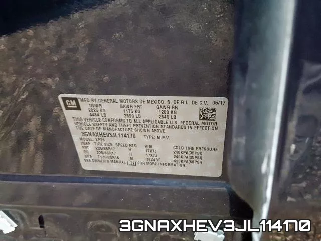 3GNAXHEV3JL114170 фото 2