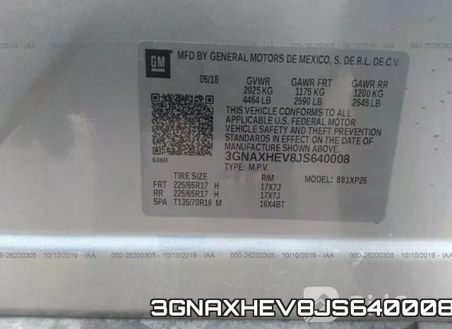 3GNAXHEV8JS640008 фото 10
