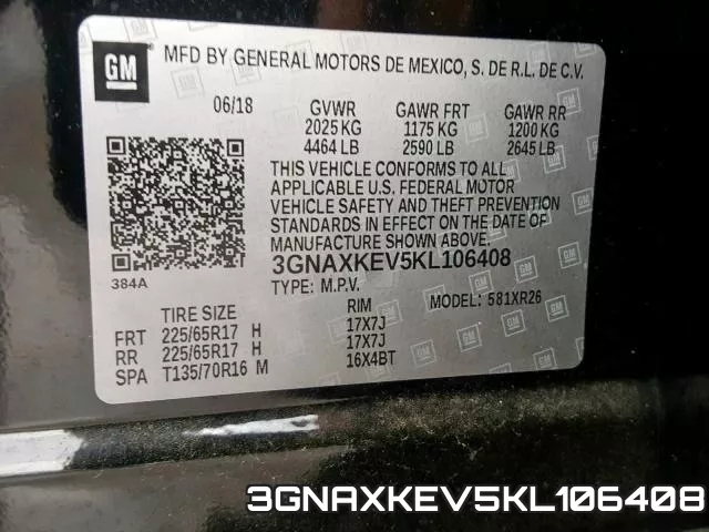 3GNAXKEV5KL106408 фото 2