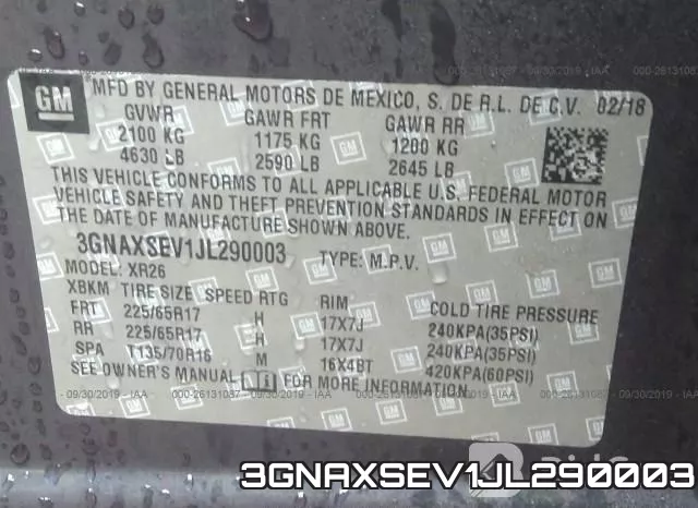 3GNAXSEV1JL290003 фото 10