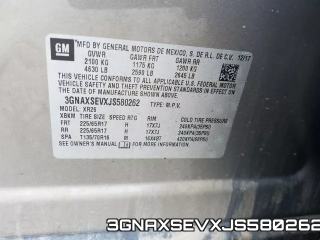 3GNAXSEVXJS580262 фото 2
