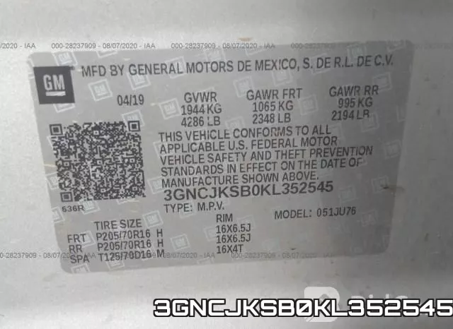 3GNCJKSB0KL352545 фото 10
