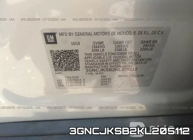 3GNCJKSB2KL205112 фото 10