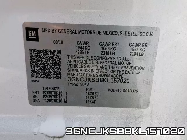 3GNCJKSB8KL157020 фото 2