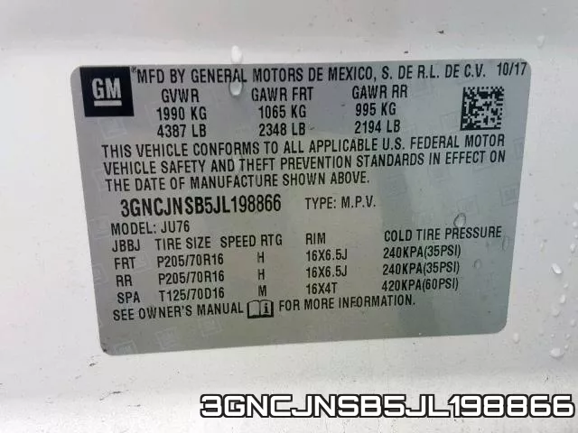 3GNCJNSB5JL198866 фото 2